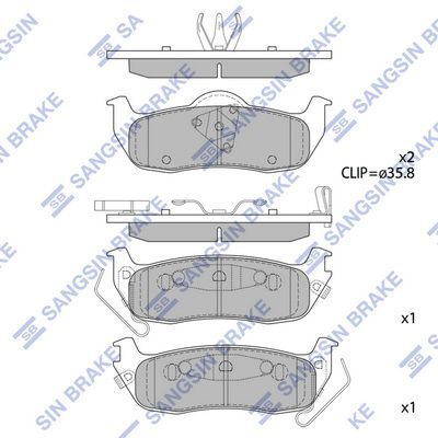 SANGSIN SP1512 ARKA BALATA GRAND CHEROKEE II 2.7 CRD 02 > GRAND CHEROKEE III 5.7 V8-3.7 V6 05 > GDB4137