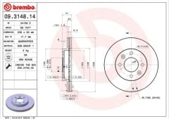 BREMBO 09314814 ÖN FREN AYNASI KÜÇÜK RENAULT R9-R11-R19-R21 CLIO I 91>96 CLIO II 98> CLIO SYMBOL 00>09 KANGOO 97> MEGANE I 96> SYMBOL II 08> 238x20.1 HAVALI 4 DELİK