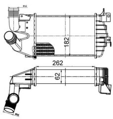 MAHLE CI510000S TURBO RADYATÖRÜ INTERCOOLER ASTRA H-ZAFIRA AL/PL/BRZ 262x181.5x62