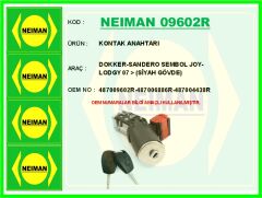 NEIMAN 09602R KONTAK ANAHTARI DOKKER-SANDERO SEMBOL JOY-LODGY 07 > SİYAH GÖVDE