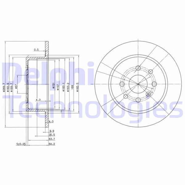 DELPHI BG3141 ARKA FREN AYNASI VECTRA B 96-02 270 x 10 x 4DL DOLU 90495268