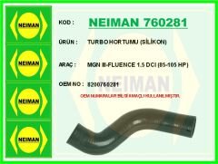 NEIMAN 760281 TURBO HORTUMU METAL BORU HARİÇ RENAULT MEGANE III 09> FLUENCE 09> 1.5 DCI 85-105 HP