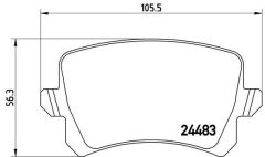BREMBO P85109 ARKA BALATA CADDY-TIGUAN-PASSAT-A6-Q3 11 > GDB1763 WVA24483 105.5X56.4X17 MM