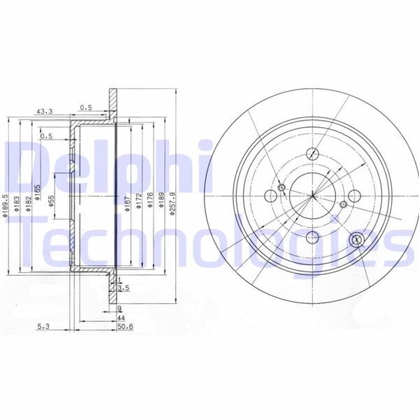 DELPHI BG3889 ARKA FREN DİSKİ DOLU TİP TOYOTA COROLLA 1.4L 4ZZ-FE ZZE120 VVTi 02-06 / 1.6L 3ZZ-FE ZZE121 VVTi 02 -06 258 çap X 4 bijon - Takım disk fiyatıdır