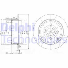 DELPHI BG3889 ARKA FREN DİSKİ DOLU TİP TOYOTA COROLLA 1.4L 4ZZ-FE ZZE120 VVTi 02-06 / 1.6L 3ZZ-FE ZZE121 VVTi 02 -06 258 çap X 4 bijon - Takım disk fiyatıdır