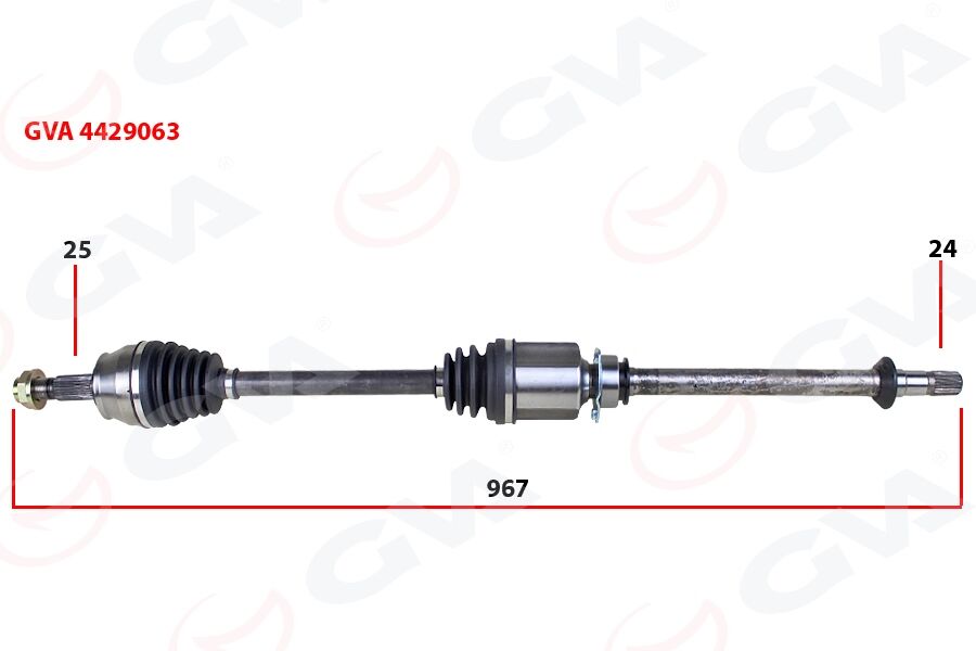GVA 4429063 KOMPLE AKS SAĞ MİLLİ DOBLO 1.3 MULTIJET 10 > 967mm