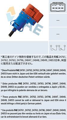 FAE 24796 FREN STOP MÜŞÜRÜ COMBO D-BOXER-BIPPER-JUMPER-DUCATO-NEMO-FIORINO-GRANDE PUNTO-DOBLO-LINEA 1.3D MJET 1.6D MJET 2.3D MJET