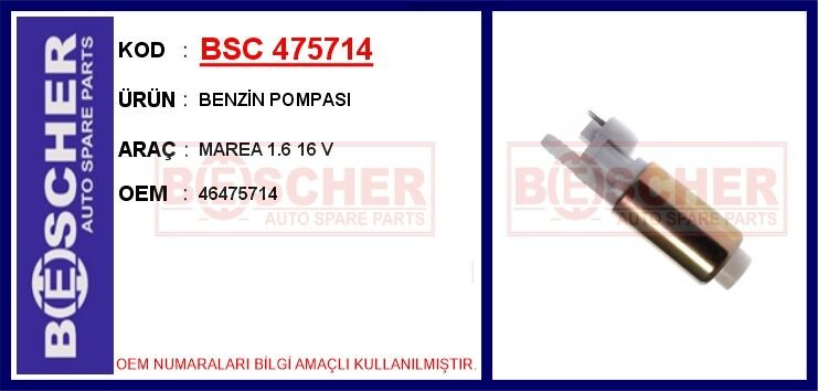 BSC 475714 BENZİN POMPASI MAREA 1.6 16 V