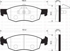 SANGSIN SP1198 ÖN FREN BALATA FIAT PALIO WEEKEND 96-> / ALBEA 01-> / DOBLO 00->