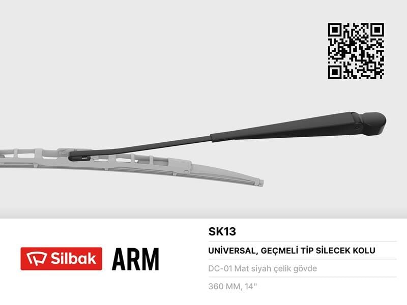 SILBAK SK13 SİLECEK KOLU 385MM R12TX.GTS.TSW.TOROS YENİ MODEL KANCALI