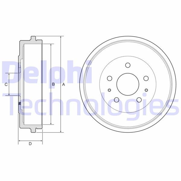 DELPHI BF568 FREN KAMPANASI ARKA FORD B-MAX 12> TOURNEO-TRANSİT COURİER 14>24 Dış: 271mm/ iç: 228mm