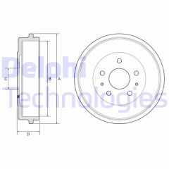 DELPHI BF568 FREN KAMPANASI ARKA FORD B-MAX 12> TOURNEO-TRANSİT COURİER 14>24 Dış: 271mm/ iç: 228mm