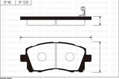 SANGSIN SP1225 ÖN FREN BALATA SUBARU FORESTER 2.0L S Turbo 97-02 / OUTBACK 2.5L 3.0L 99-09