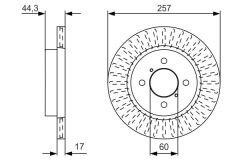BOSCH 0986479U93 ÖN FREN DİSKİ HAVA KANALLI CHERY KIMO 1.3L SQR473F 08-14 - 257 ÇAP X 4 BİJON Adet disk fiyatıdır