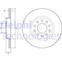 DELPHI BG4960C FREN DİSKİ ÇİFTLİ PAKET - BOYALI. DELİKSİZ ARKA JEEP CHEROKEE 11/2013 >