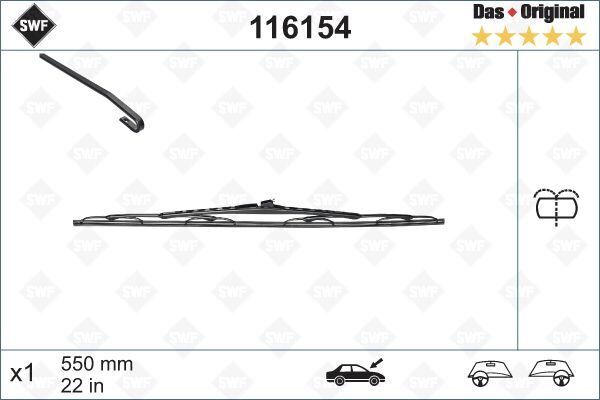 VALEO 116154 SILECEK SUPURGESI ON SAG 550mm MERCEDES VITO W638 97>03 SWF