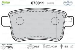 VALEO 670011 FREN BALATASI ARKA MERCEDES CITAN W415 12> . RENAULT KANGOO II 09>