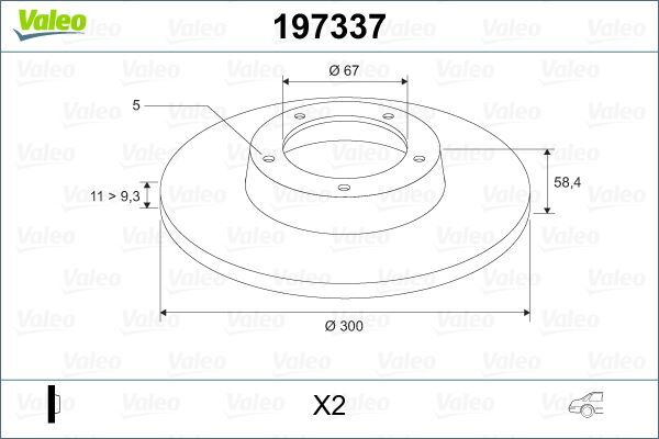VALEO 197337 FREN DISKI ARKA MERCEDES S-CLASS W220 98>05