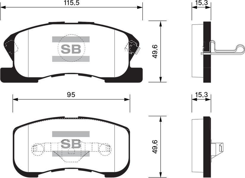SANGSIN SP1610 ÖN BALATA DAIHATSU SIRION 1.0-1.3 98-05 GDB3220-GDB3266