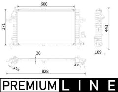 MAHLE CR2228000P RADYATÖR ASTRA H 1.3-1.7-1.9 CDTİ 04 > ZAFIRA 1.7-1.9 CDTI 05 > AC KLİMASIZ-KLİMALI MEK 599x368x26