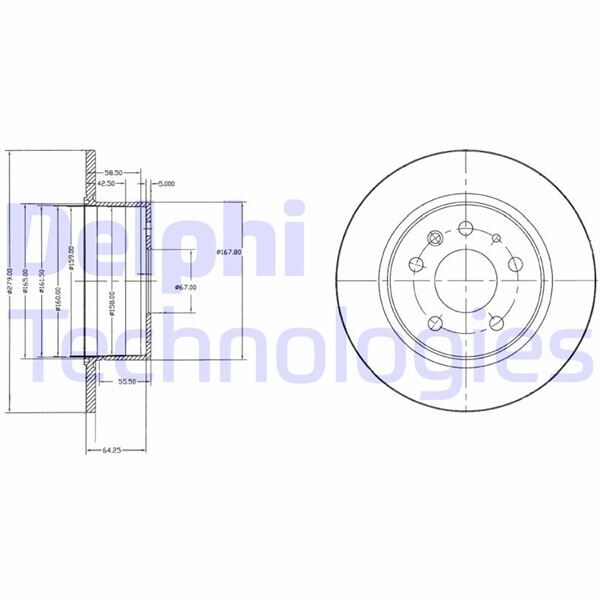 DELPHI BG2240 FREN DISKI ARKA MERCEDES W115 C123 S123 W116 W126 W123