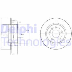 DELPHI BG2240 FREN DISKI ARKA MERCEDES W115 C123 S123 W116 W126 W123