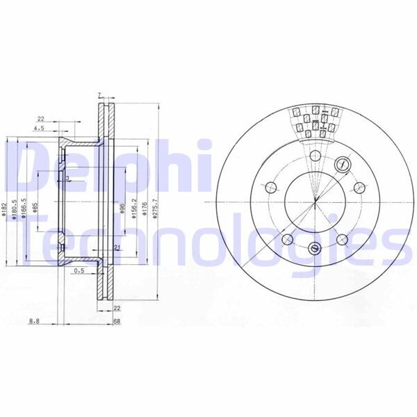 DELPHI BG3236 FREN DISKI ON MERCEDES SPRINTER B901>B904 . VW LT 28-35-46