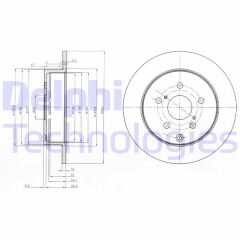 DELPHI BG4051 ARKA FREN DİSKİ DOLU TİP TOYOTA AVENSIS 2.0L 1AZ-FE 1AZFSE 1CD-FTV AZT250 CDT250 03-08 / COROLLA V ERSO 1.6L 3ZZ-FE ZNR10 04-09 2.2L 2ADFTV AUR10 04-09 1.8L 1ZZ-FE ZNR11 04-> 290 çap X 5 bijon - T