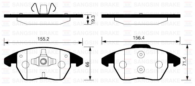 SANGSIN SP2098 ÖN BALATA P307 03 > 207 1.6 07 > 308 07 > 3008 09 > C4 04 > GDB1605