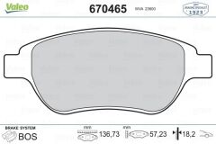 VALEO 670465 ÖN FREN BALATASI PEUGEOT P207 06> P307 00> PARTNER 03> CITROEN BERLINGO 00> C3 02> C4 04> XSARA 00> FIAT DOBLO 01>