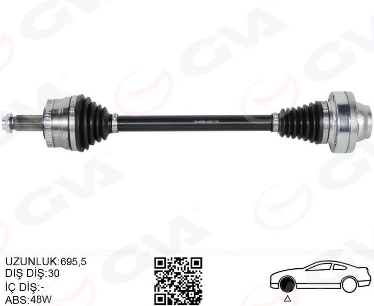 GVA 4499227 KOMPLE AKS ARKA SAĞ/SOL RANGE ROVER 3 VOGUE L322 02>12 692MM
