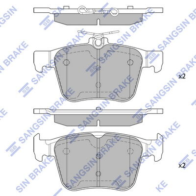 SANGSIN SP1998 ARKA BALATA VW GOLF VII 2014 > TOURAN T-ROC 2018 > AUDI A3 2014 >2020 Q2 2016 > TT 2018 > SEAT ATECA 2016 > LEON 2014-2020 SKODA SUPER B 2015 > KAROQ 2016 >