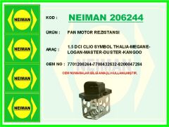 NEIMAN 206244 FAN MOTOR REZISTANSI 1.5 DCI CLIO SYMBOL THALIA-MEGANE-LOGAN-MASTER-DUSTER-KANGOO