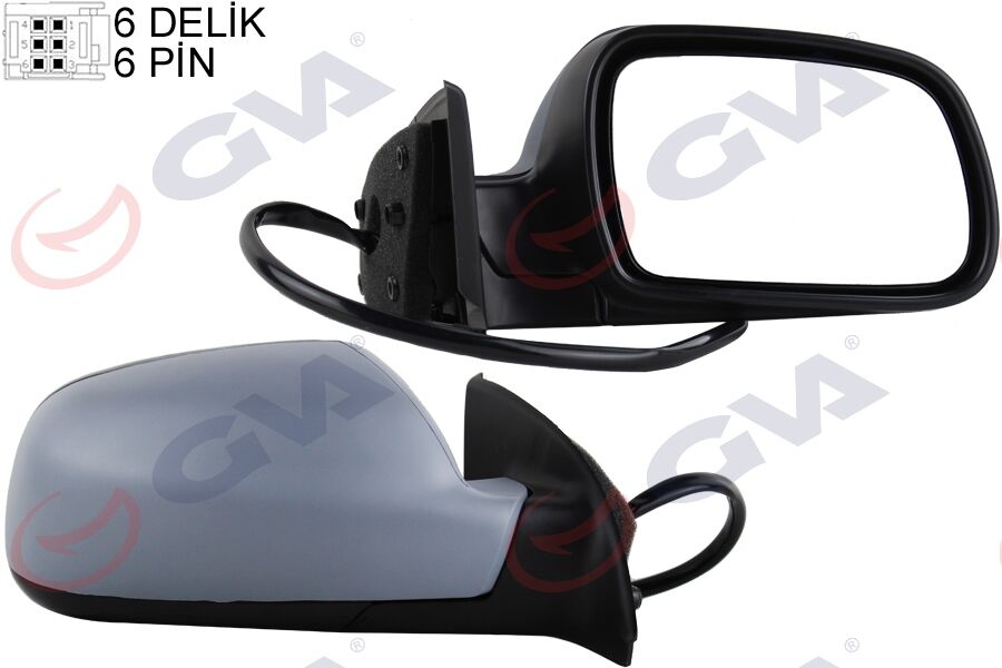 GVA 1043310 DIŞ DİKİZ AYNASI SAĞ 307 02> ELEKTRİKLİ ISITMALI ASTARLI SENSÖRLÜ KONVEKS 6 FİŞ VM-207EHPSR
