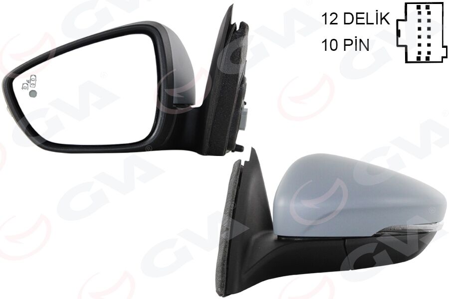 GVA 1035225 DIŞ DİKİZ AYNASI SOL FORD FOCUS 18> ELEKTRİKLİ ISITMALI SİNYALLİ ASTARLI KATLANIR