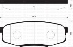 SANGSIN SP1382 ARKA FREN BALATA TOYOTA LANDCRUISER 4.5L 1VD-FTV VDJ200 dizel D4-D 08-> 4.6L 2UZ-FE UZJ200 V8 08->