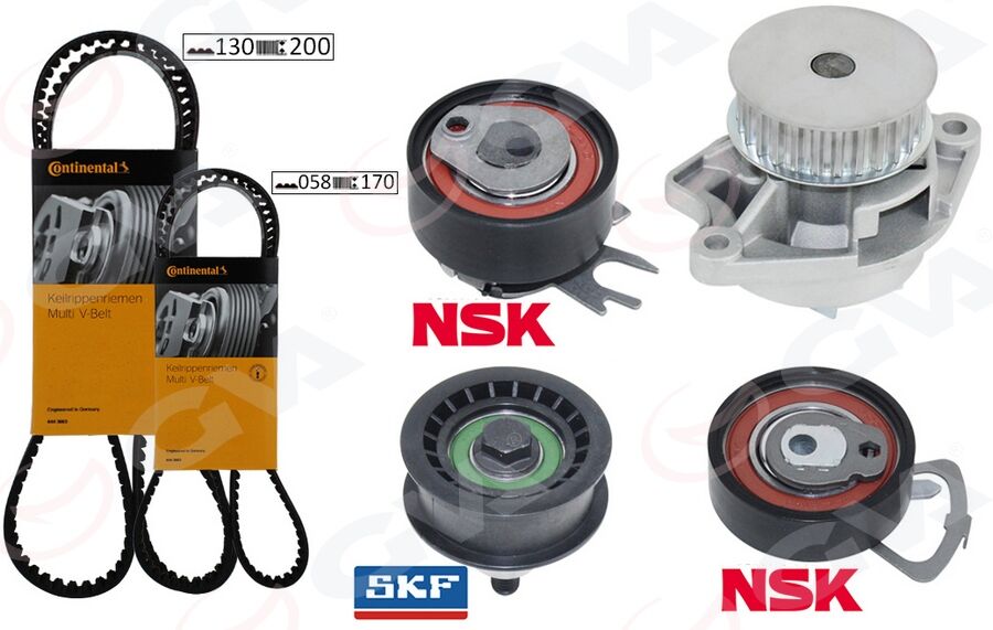 GVA 59WPK7510 DEVİRDAİMLİ TRİGER SETİ 130x20 POLO-CORDOBA-FABIA 1.4 16V BBY-BUD-BBZ-BKY-AHW-AJV-CGGB