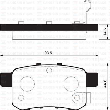 SANGSIN SP2103 ARKA FREN BALATA HONDA ACCORD 2.0L R20A3 CU kasa 08-> - Aşınma ikaz soketli