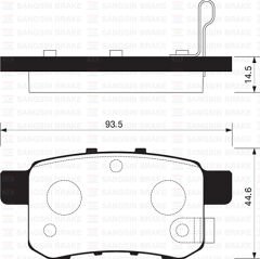 SANGSIN SP2103 ARKA FREN BALATA HONDA ACCORD 2.0L R20A3 CU kasa 08-> - Aşınma ikaz soketli