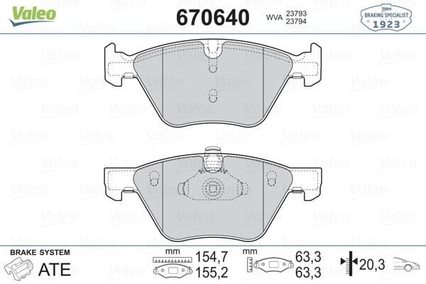 VALEO 670640 FREN BALATASI ON BMW E60 E61 E90 E91 E92 E93 E84 E89