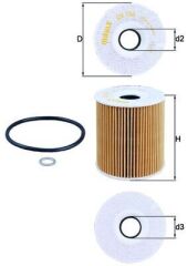 MAHLE OX156D YAG FILTRESI BMW M57D30 E46 E39 E38 E53 . LAND ROVER RANGE ROVER III 306D1 L322