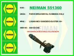 NEIMAN 551360 FAR KORNA SİNYAL KUMANDA KOLU DACIA LOGAN-MCV-SANDERO 09 >