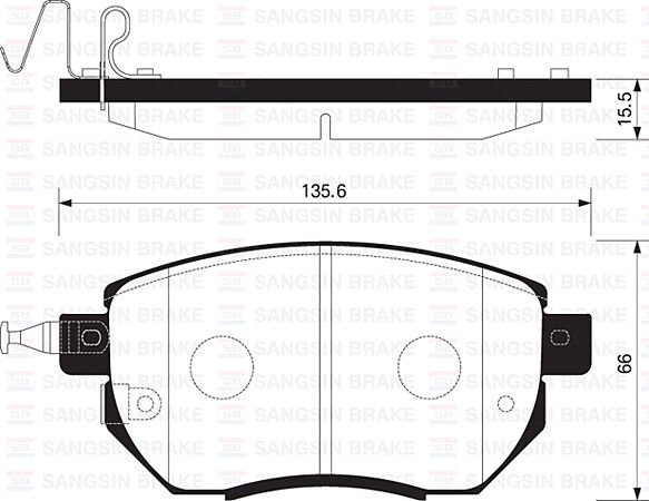 SANGSIN SP2107 ÖN FREN BALATA NISSAN MURANO 3.5L VQ35 Z50 03-08 / INFINITI FX35 FX45 02->