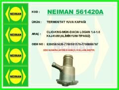 NEIMAN 561420A TERMOSTAT YUVASI RENAULT CLIO-KANGOO-MEGANE DACIA LOGAN 1.4-1.6 K4J-K4M PLASTİK-TIPASIZ