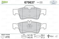 VALEO 670637 FREN BALATASI ARKA MERCEDES W211 S211 C218 C219 W212 S212 W221 C215