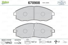 VALEO 670908 ÖN FREN BALATA HYUNDAI H100 STAREX 2.5L D4BH TC. TCI PANELVAN 96-07