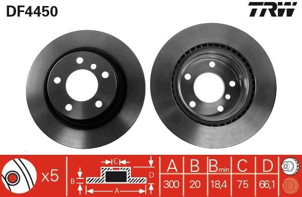 TRW DF4450 FREN DISKI ARKA BMW F20 F21 F22 F23 E90 E91 E92 E93 F30 F31 F32 E81 E87