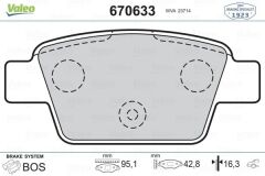 VALEO 670633 ARKA FREN BALATASI FIAT STILO 02> LINEA 07> BRAVO II 07>14 ALFA ROMEO MİTO 08> MULTIPLA 99>