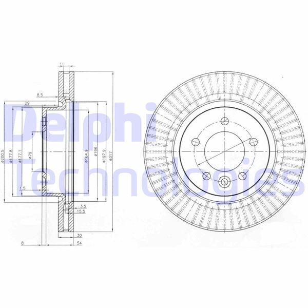 DELPHI BG9006C FREN DISKI ON LAND ROVER DISCOVERY III-IV L319