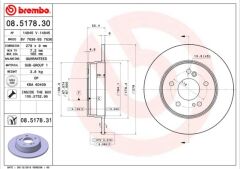 BREMBO 08517830 FREN DISKI ARKA MERCEDES W202 W203 CL203 W210 C208 W124